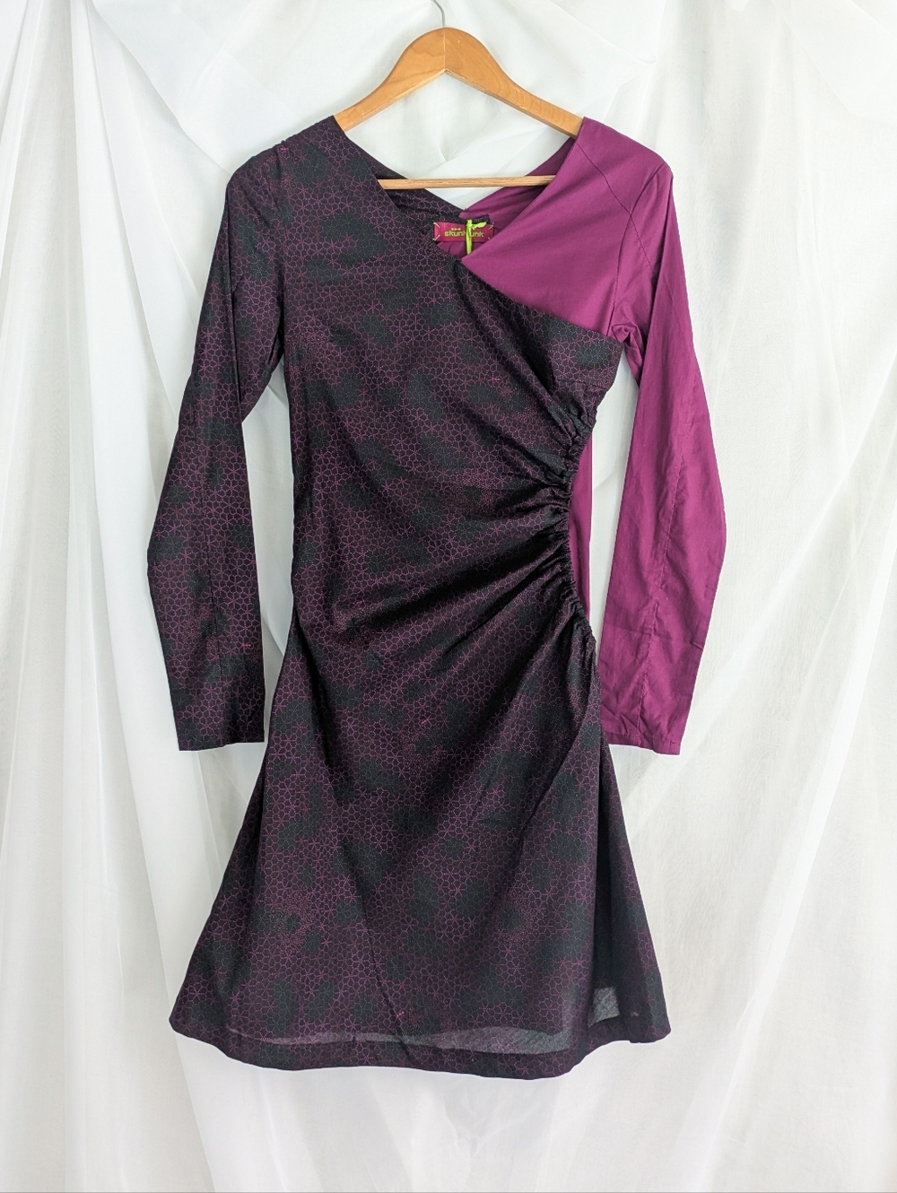 NWT Geometric Asymmetrical Long Sleeve Mini Dress